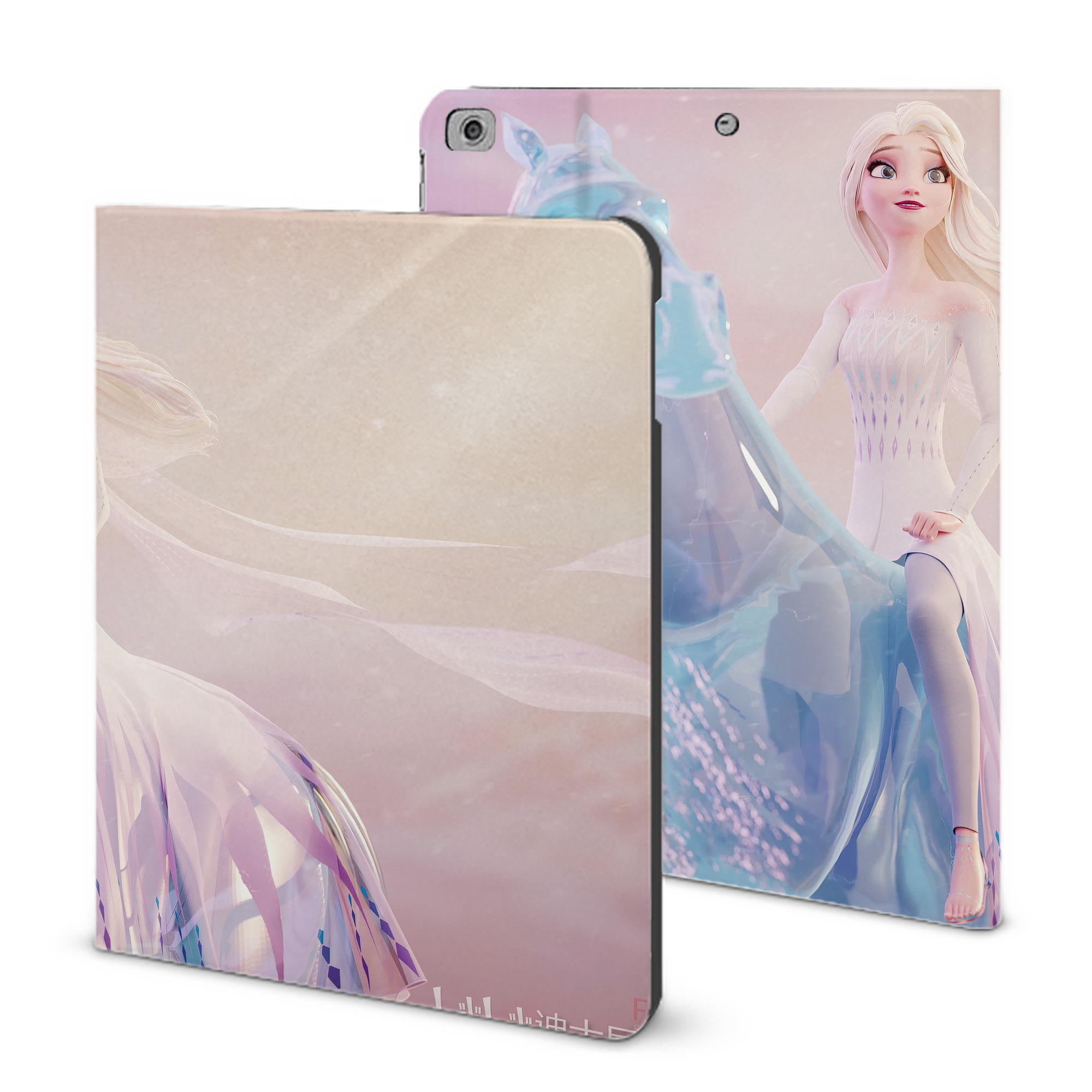 （画像用） アナと雪の女王 アンナ エルサ Frozen Anna Elsa IPad ケース ブック型 PUレザー TPU 耐衝撃 軽量 薄型 ペン収納なし 全面保護 IPad 各モデル対応